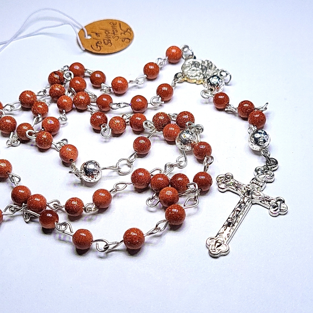 Sand stone/lava rosary handmade